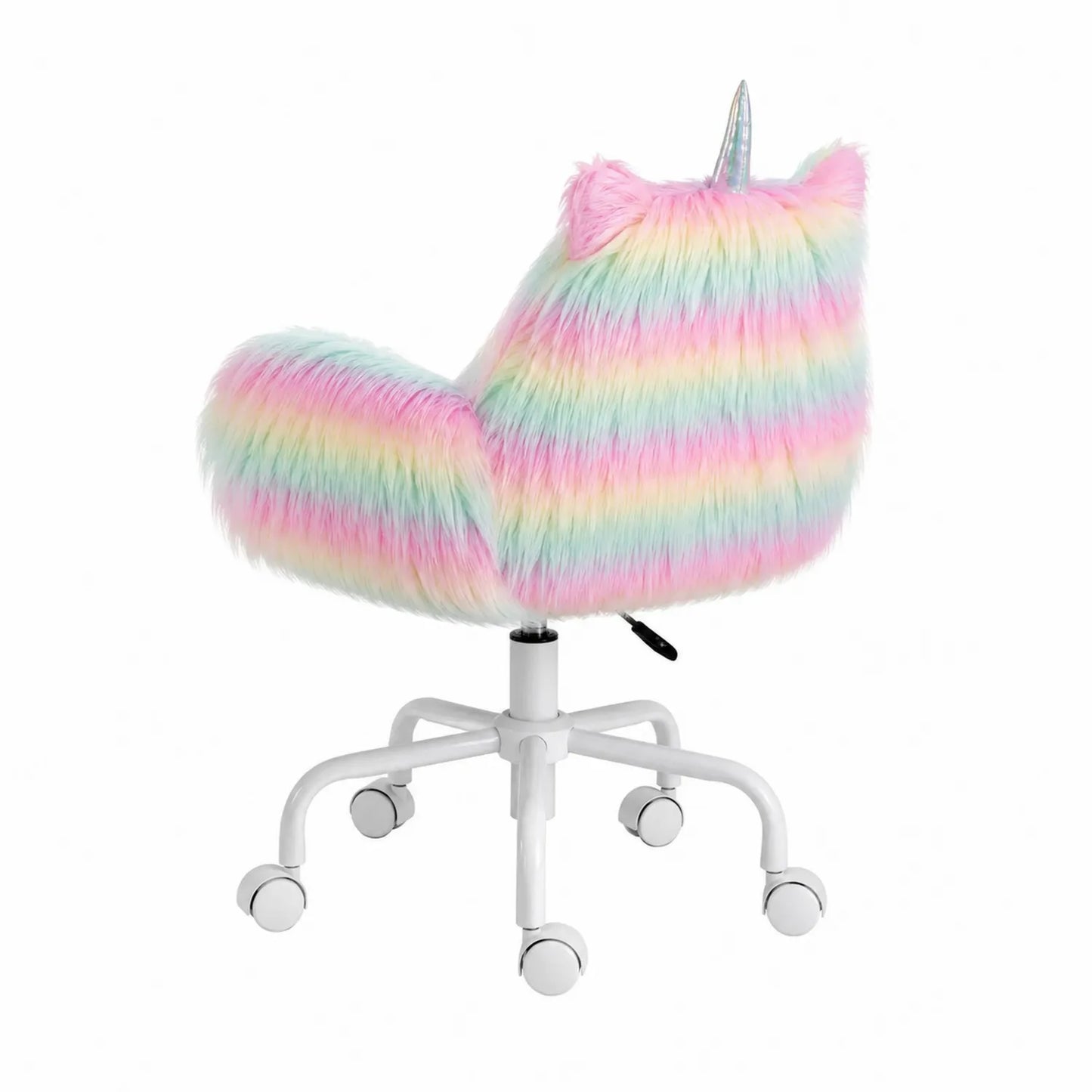 Silla de Oficina de Unicornio con Peluche Multicolor, Base de Metal