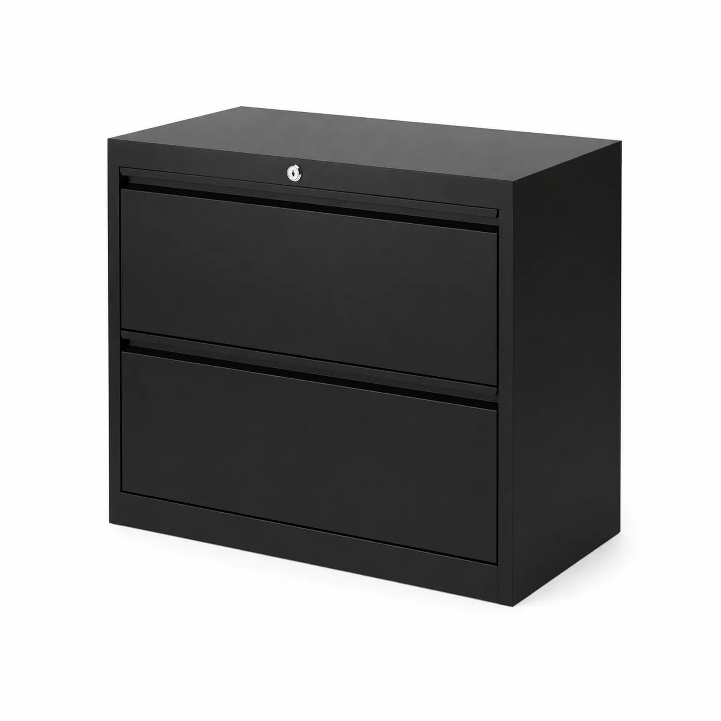 Archivador de metal negro con 2 cajones