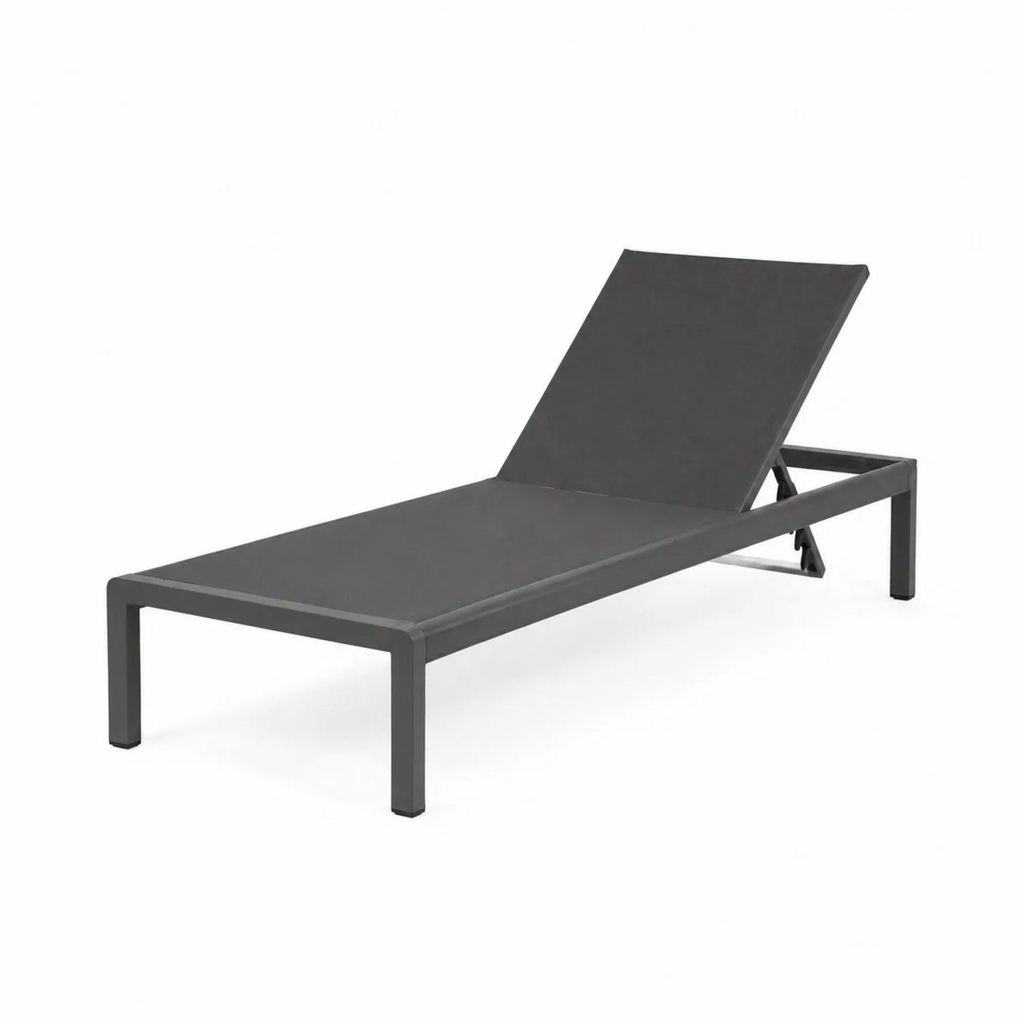 Tumbona de Exterior Ajustable de Aluminio y Tejido Sintético Gris