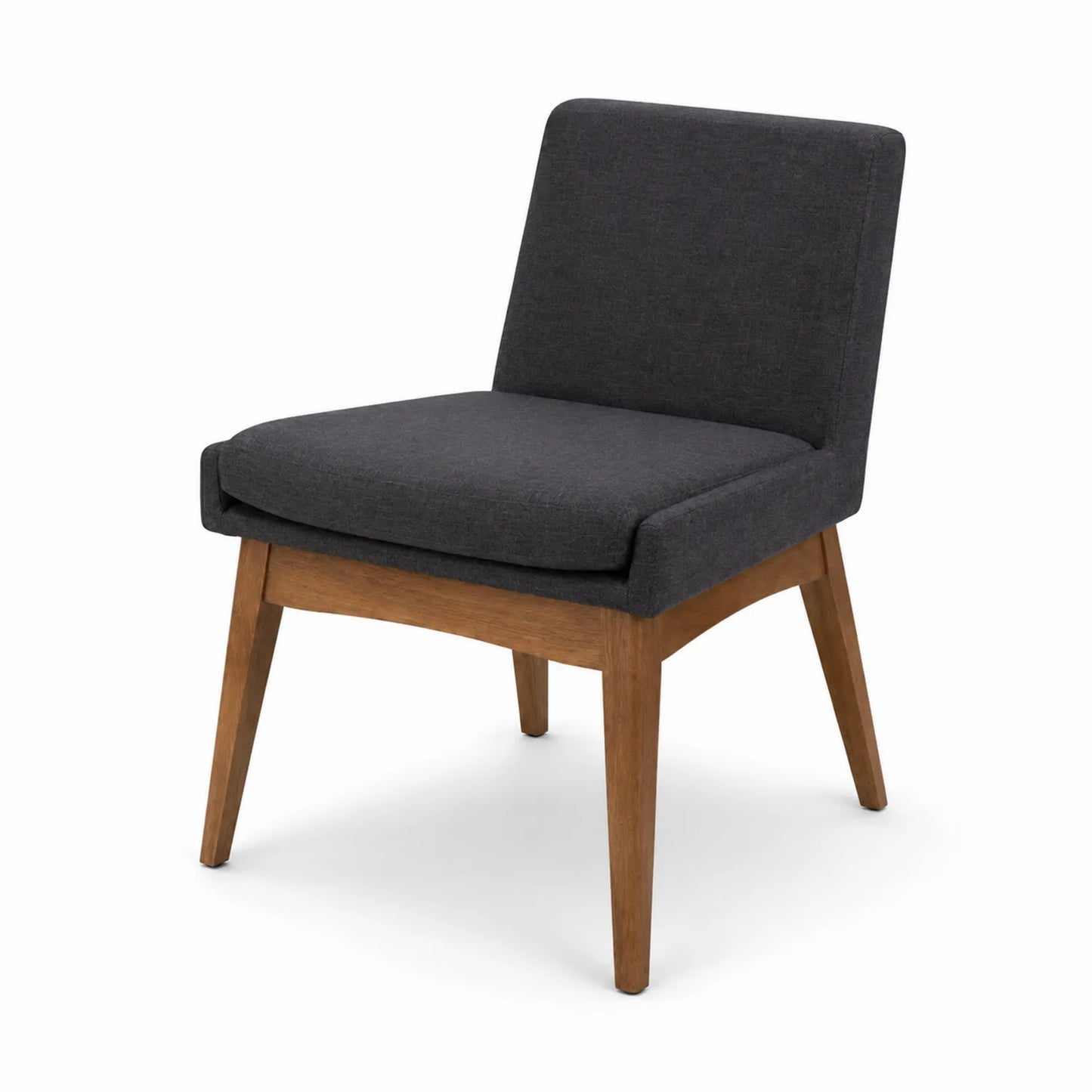 Silla de comedor de madera y poliéster gris antracita 75x50x55 cm