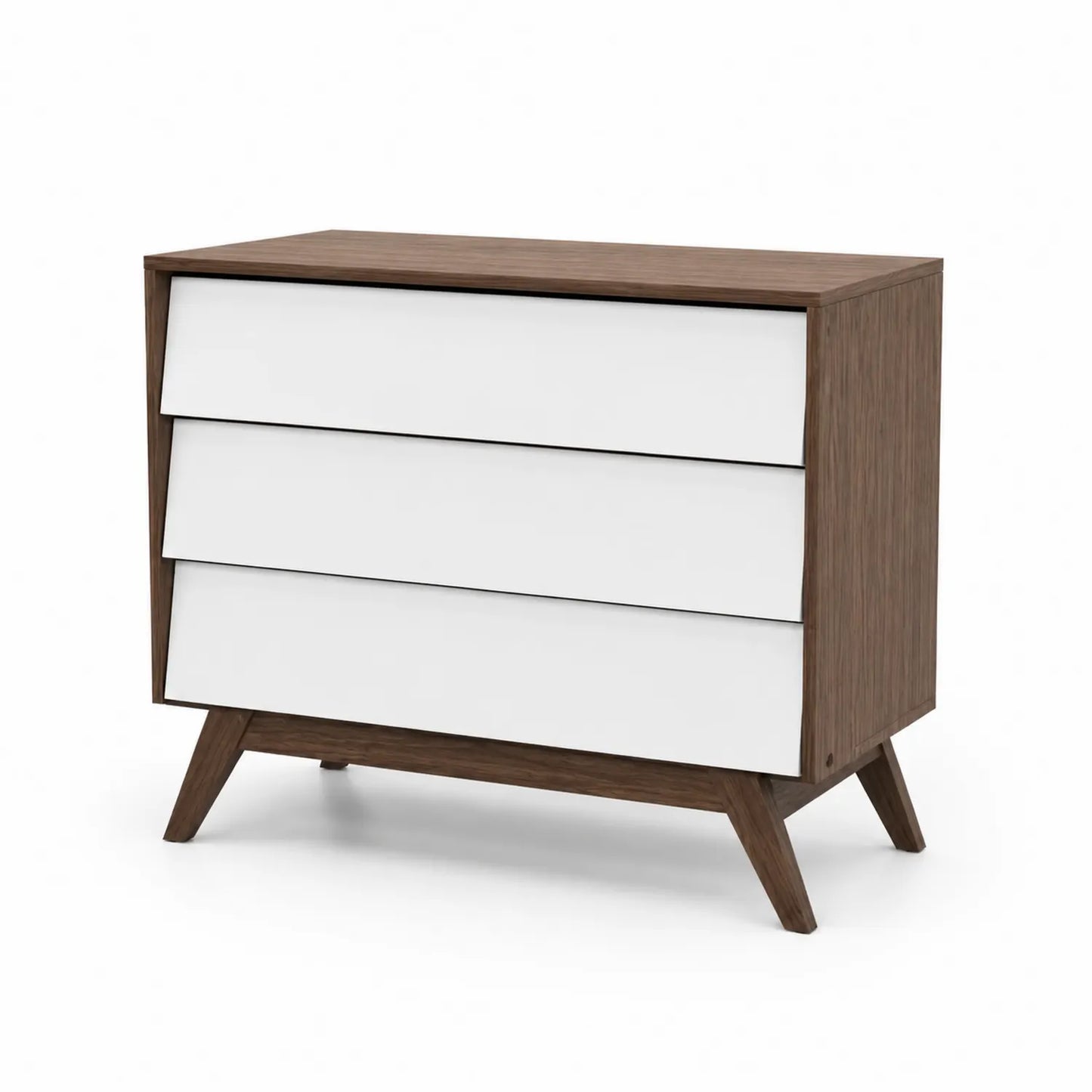 Cómoda de MDF con Tres Cajones Blanco y Marrón