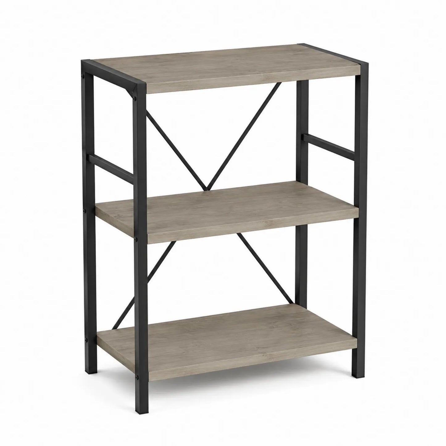 Estantería de madera y metal de 3 niveles 80x30x100 cm