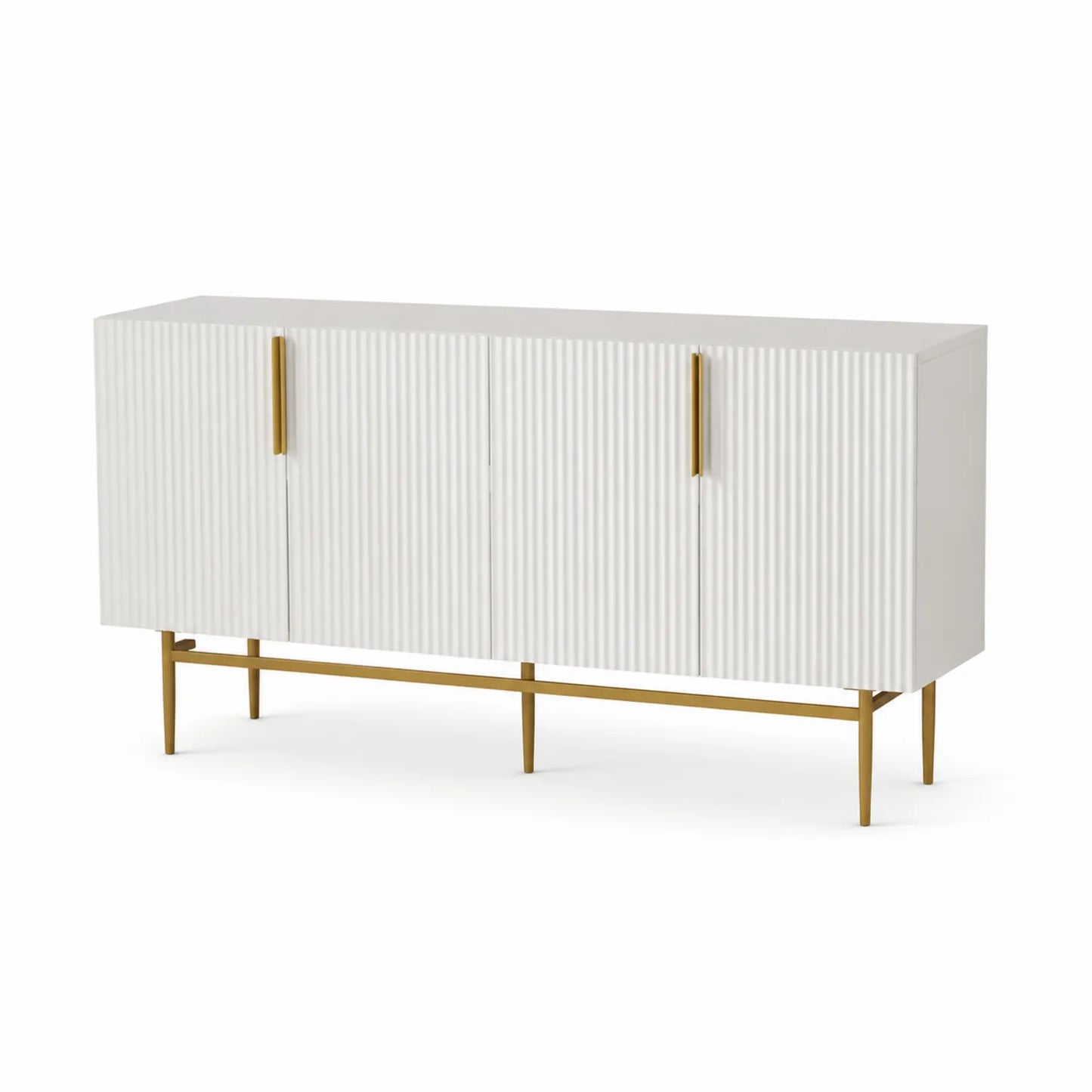 Aparador de Madera Blanco con Patas de Metal 150cm