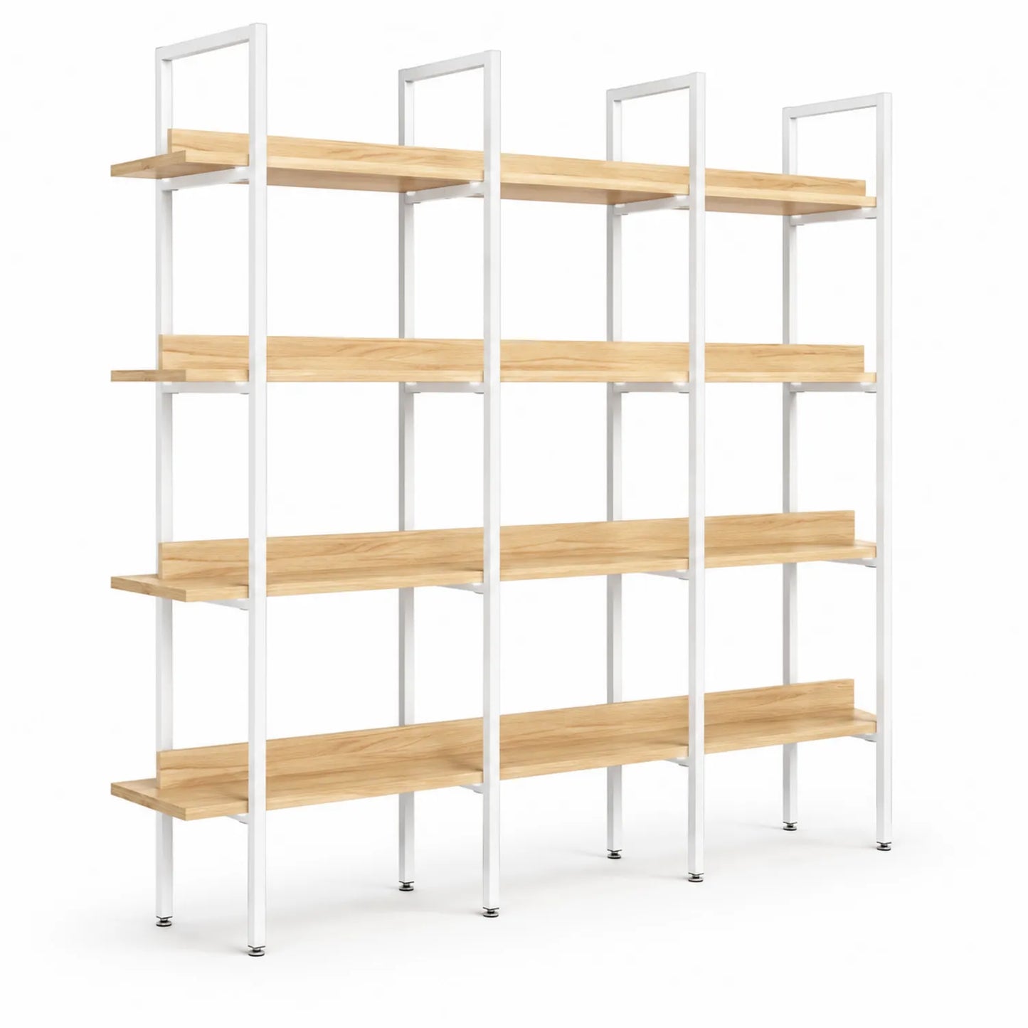 Estantería de madera y metal blanco 180x160x40 cm
