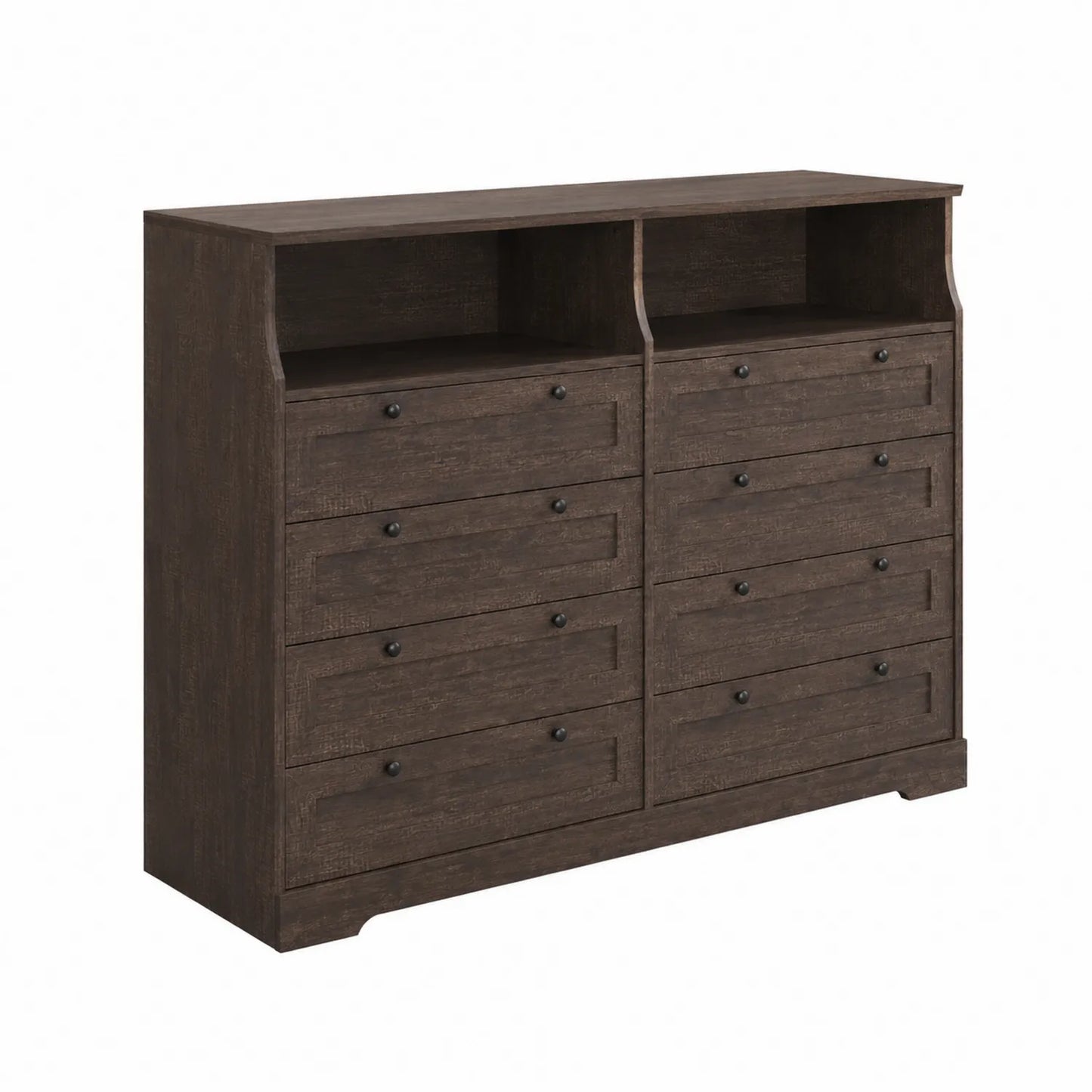 Cómoda de Madera con 10 Cajones Marrón Oscuro
