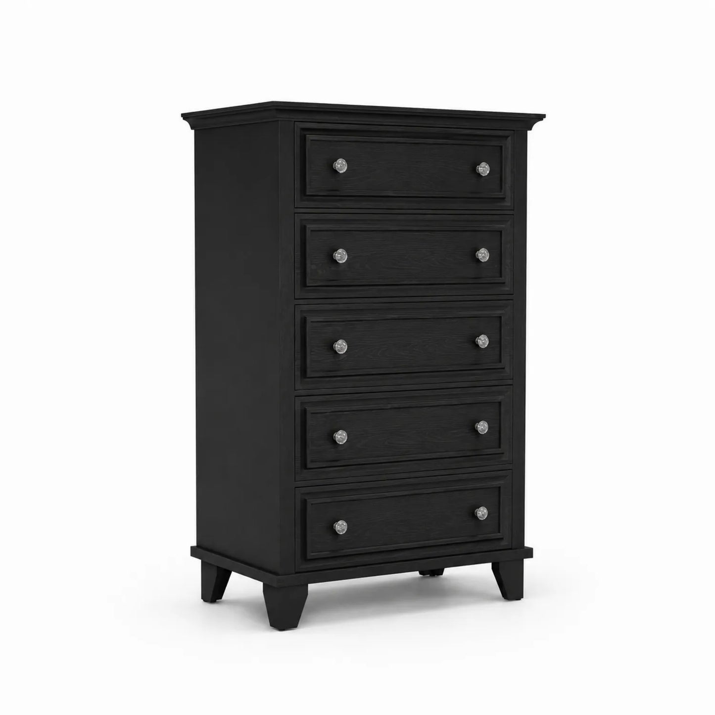Cajonera de madera negra con 5 cajones