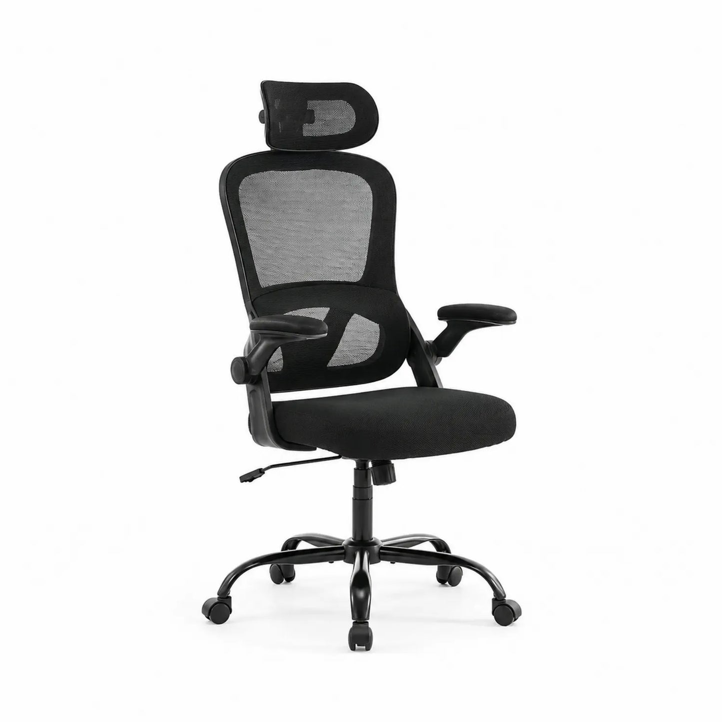 Silla de oficina ergonómica con respaldo de malla y asiento acolchado