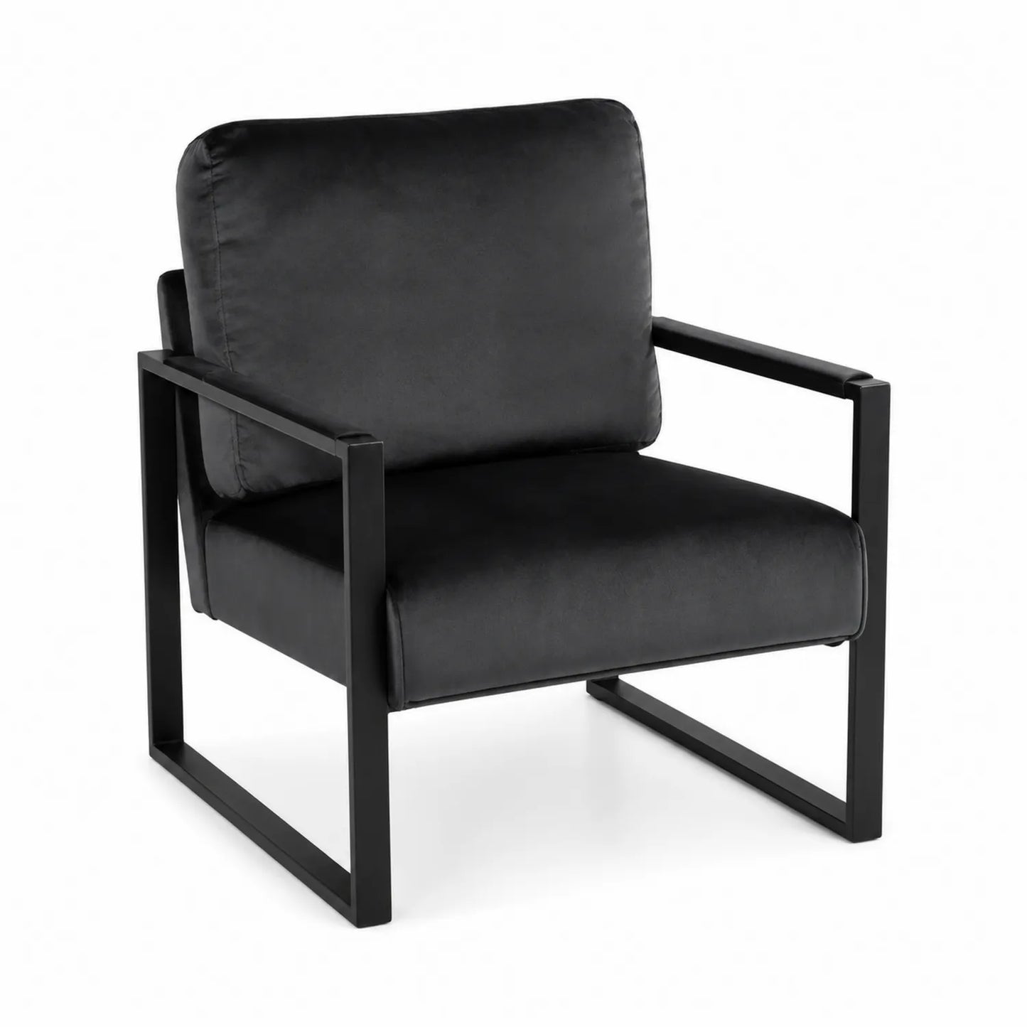 Sillón de Tela y Metal Negro