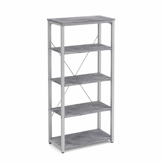 Estantería de Metal y MDF Gris 60x30x150 cm 5 Niveles