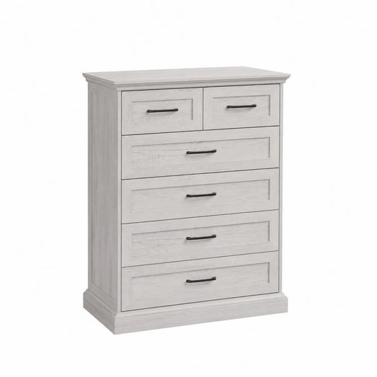 Cómoda de madera con 5 cajones en Blanco