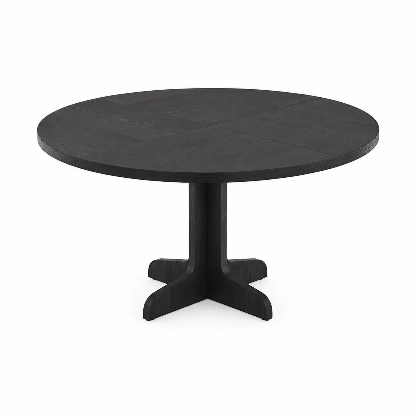 Mesa de comedor redonda de madera de roble negra 120cm