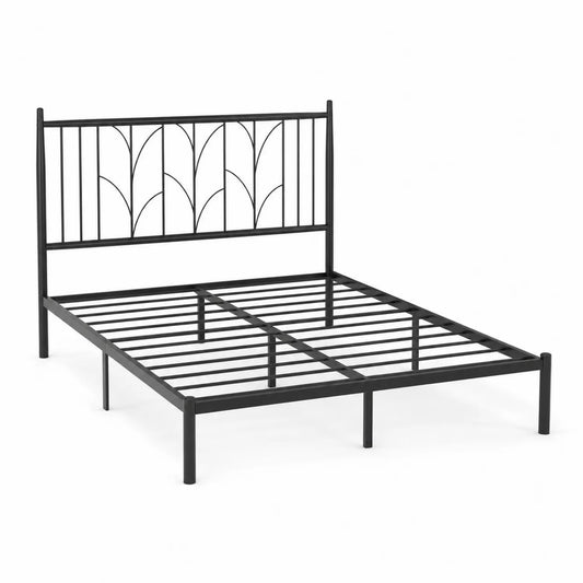 Cama de metal con cabecero decorativo 200x150 cm