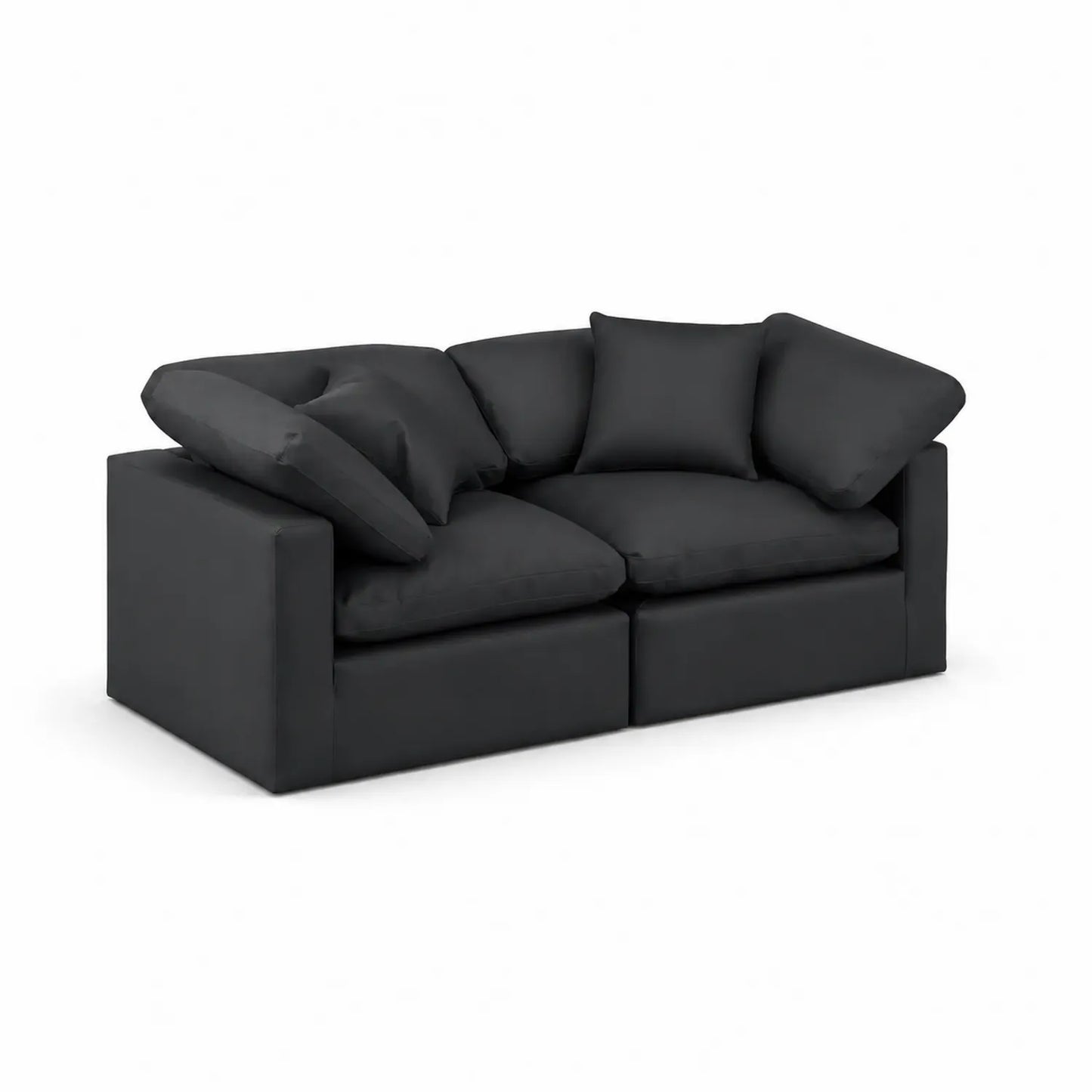 Sofá modular de 2 plazas de tela negra