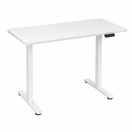 Escritorio ajustable en altura blanco 120 cm x 60 cm MDF y acero