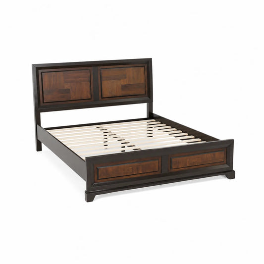 Cama de Madera de Nogal y Negro 200x160 cm