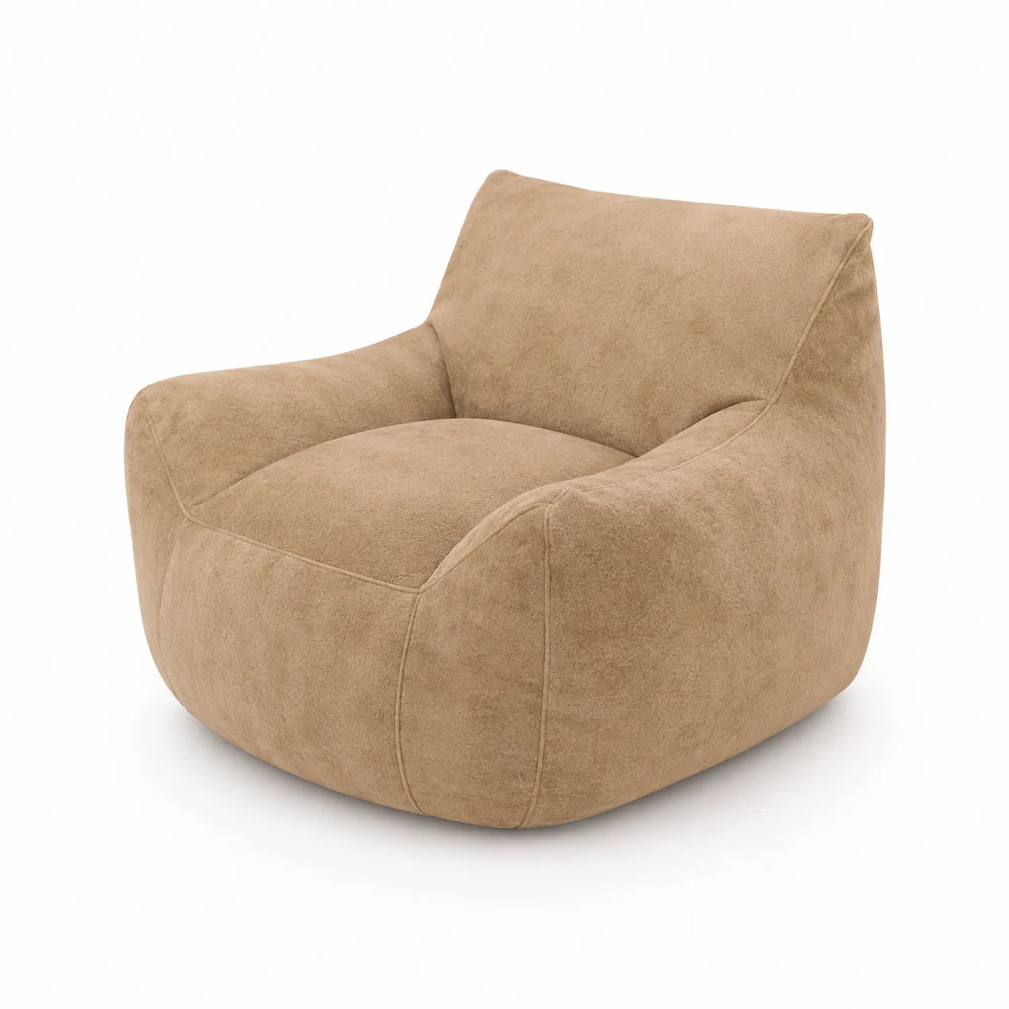 Sillón tapizado en microfibra Beige 85x90x90 cm