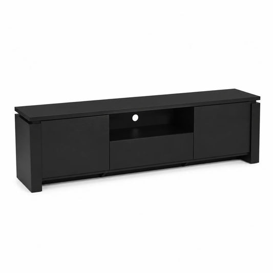 Mueble de TV de Madera MDF Negro 160x40x45 cm