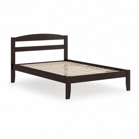 Cama doble de madera marrón oscuro 200x160 cm