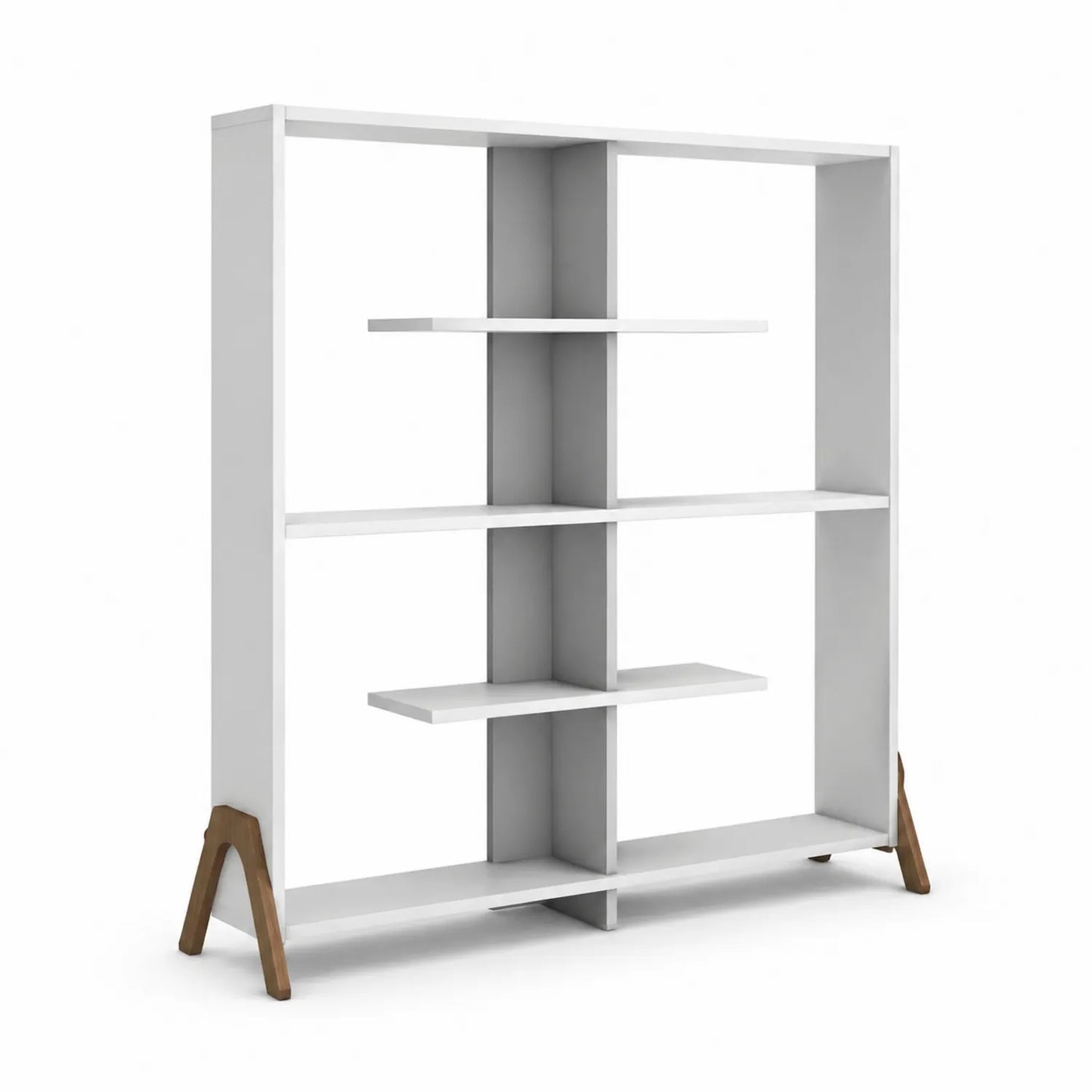 Estantería de MDF y Madera de Haya Blanco 120x150x30 cm