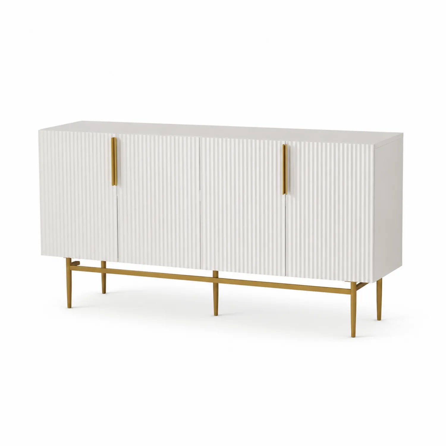 Aparador de Madera Blanco con Patas de Metal 150cm