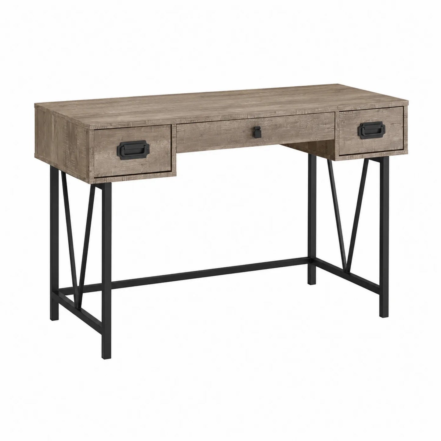 Escritorio de Madera y Metal con 3 Cajones Marrón 120x50x75 cm