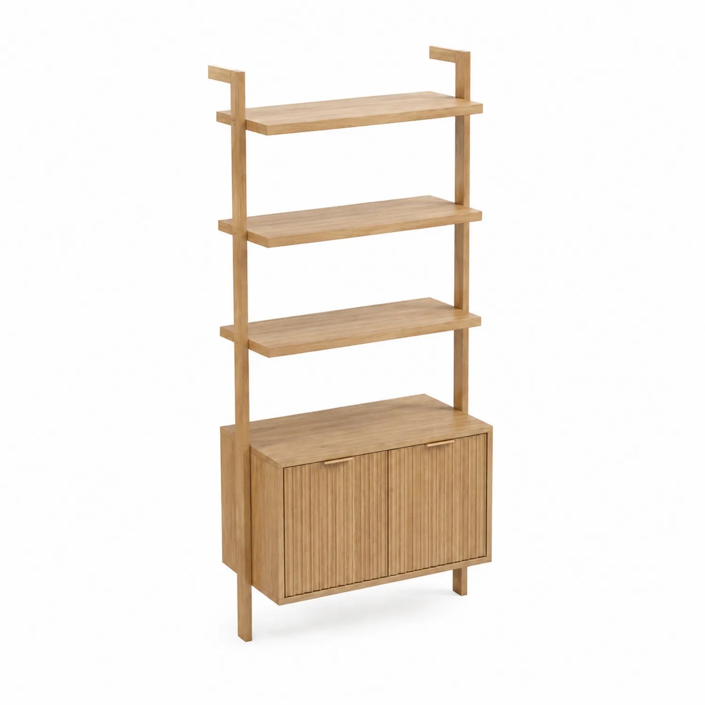 Estantería de Madera Maciza con Armario Inferior