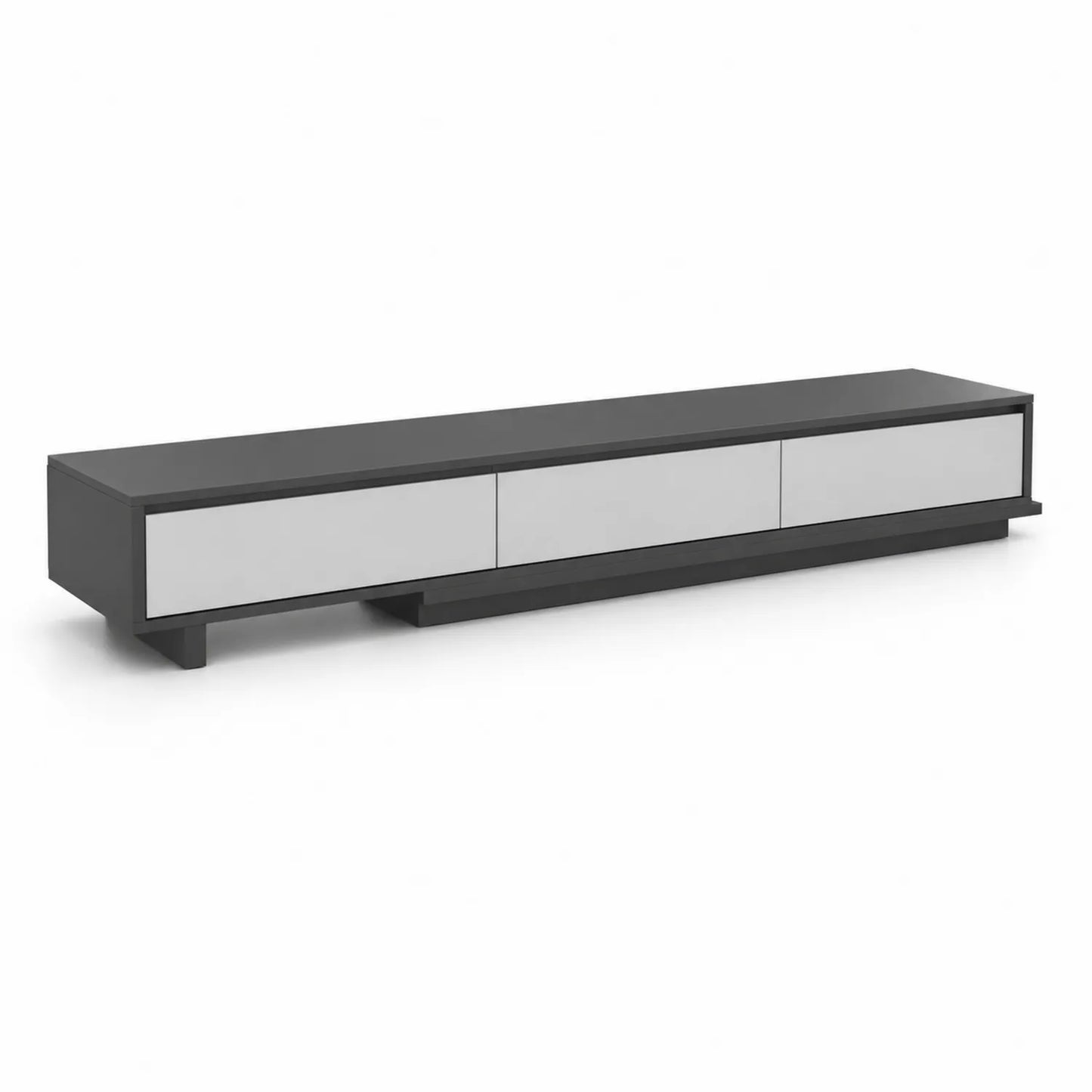 Mueble de TV de Madera y MDF Gris y Blanco 180x30x40 cm