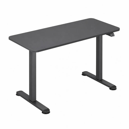 Escritorio Ajustable de Madera MDF y Acero, Color Negro, 120cm x 60cm